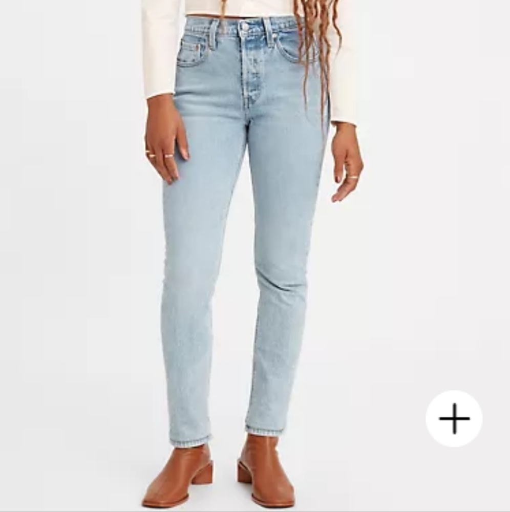Levi's 501 Stretch Skinny Jeans W28 L28 Tango Light Wash - Picture 1 of 9